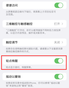 广宗苹果授权维修站分享iPhone轻点无法唤醒怎么办 